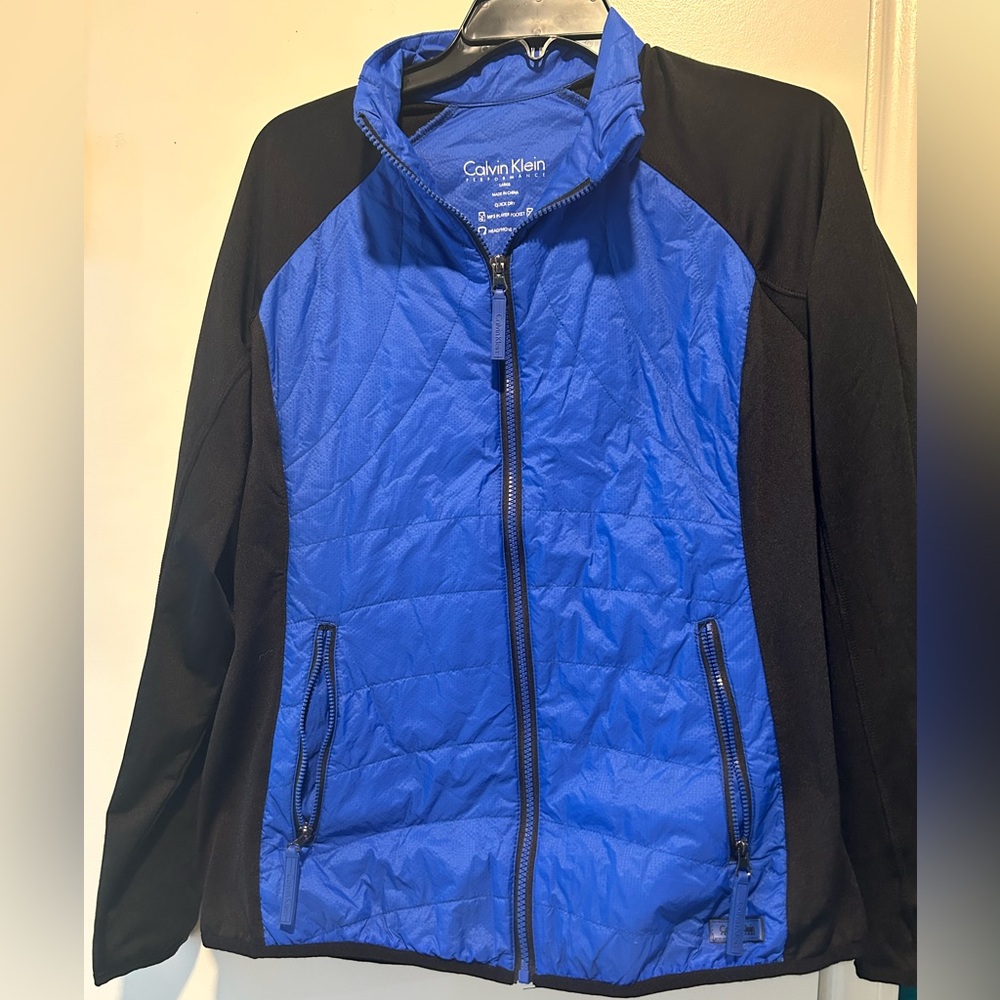 Calvin Klein Women's Blue and Black Puffer Jacket